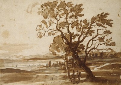 Paisaje con dos árboles, c.1638 de Claude Lorrain